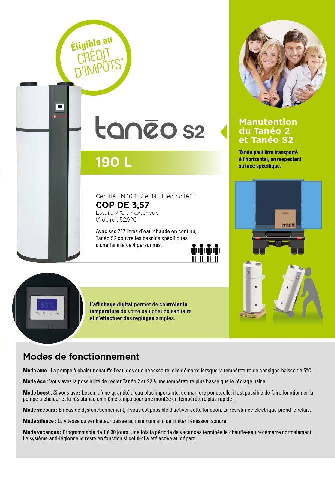 65305 - Chauffe eau thermodynamique TRESCO Tanéo S II - 190L